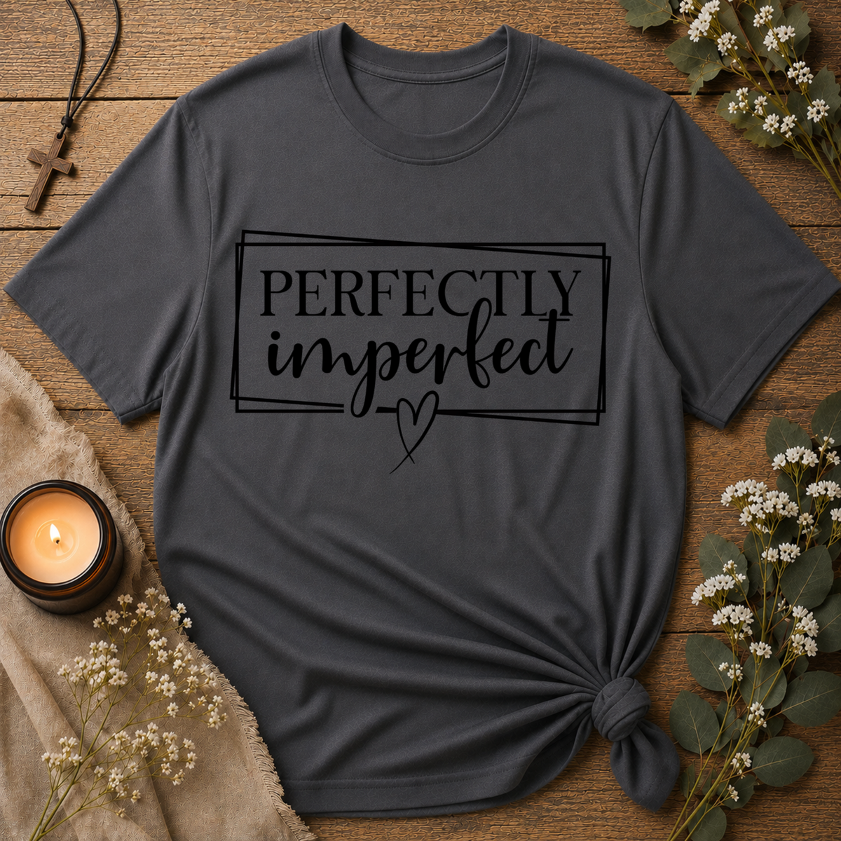 Perfectly Imperfect Christian T-Shirt | Faith, Grace & Jesus Tee Breaking Bread Designs