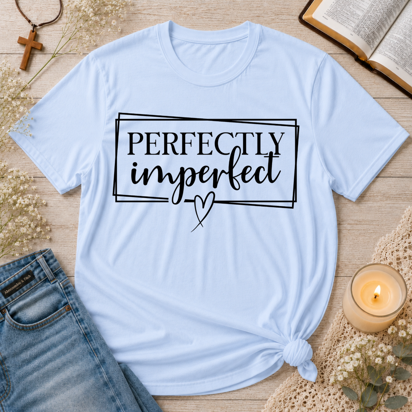 Perfectly Imperfect Christian T-Shirt | Faith, Grace & Jesus Tee Breaking Bread Designs