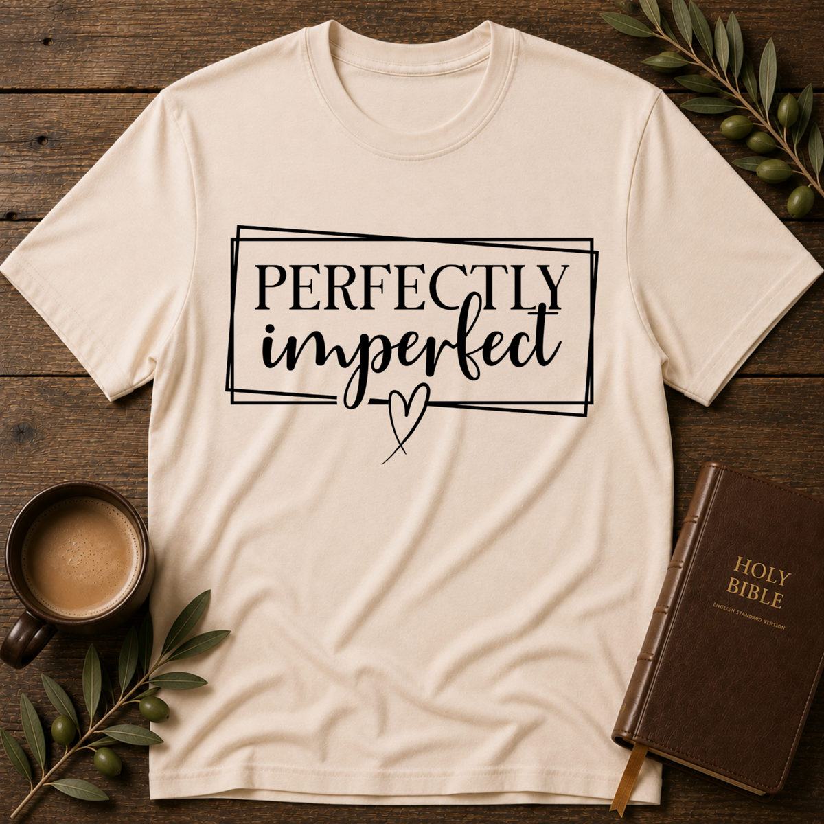 Perfectly Imperfect Christian T-Shirt | Faith, Grace & Jesus Tee Breaking Bread Designs