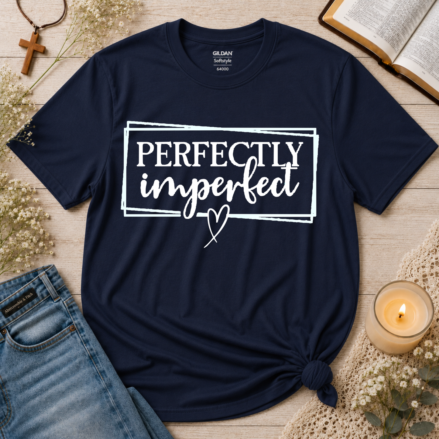 Perfectly Imperfect Christian T-Shirt | Faith, Grace & Jesus Tee Breaking Bread Designs