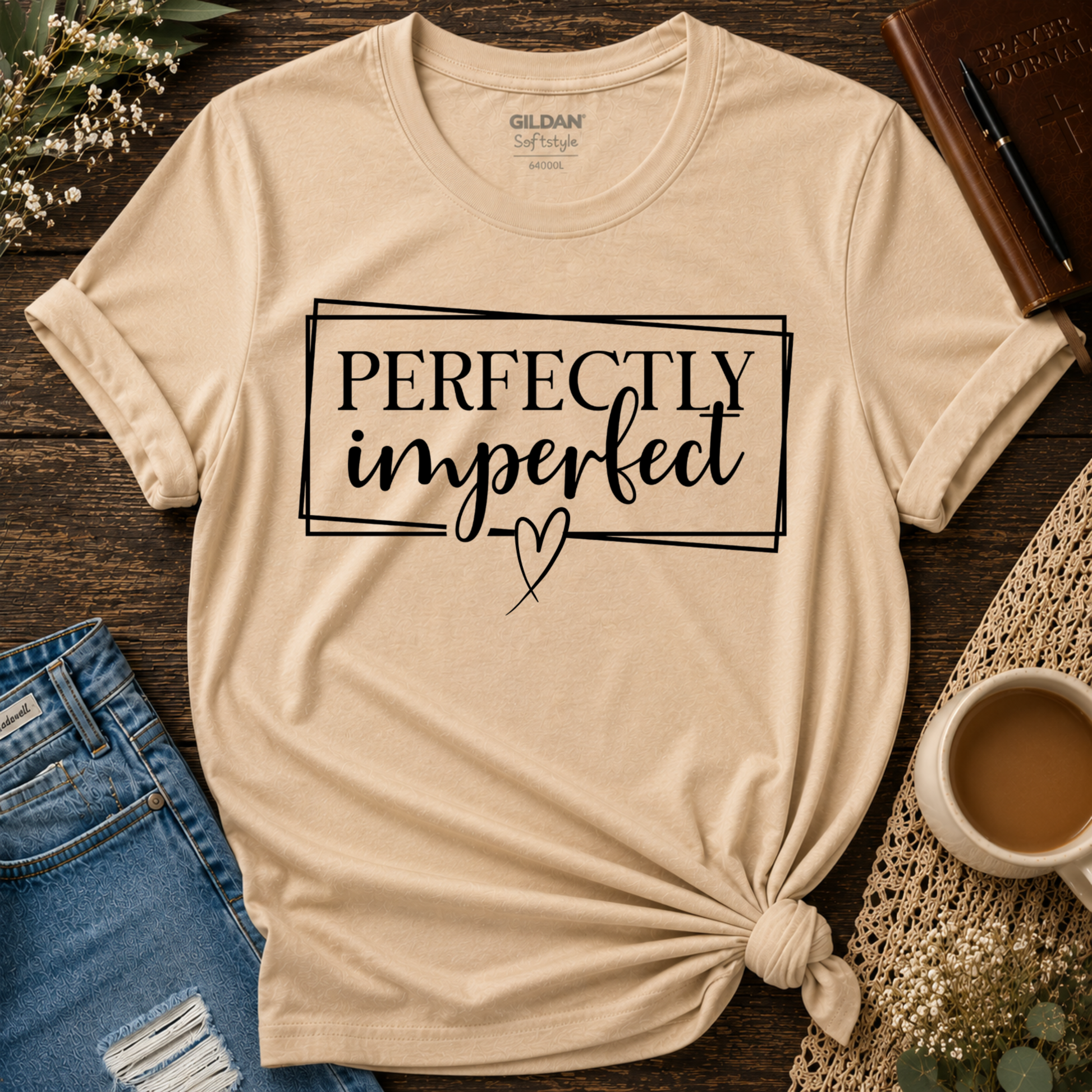 Perfectly Imperfect Christian T-Shirt | Faith, Grace & Jesus Tee Breaking Bread Designs