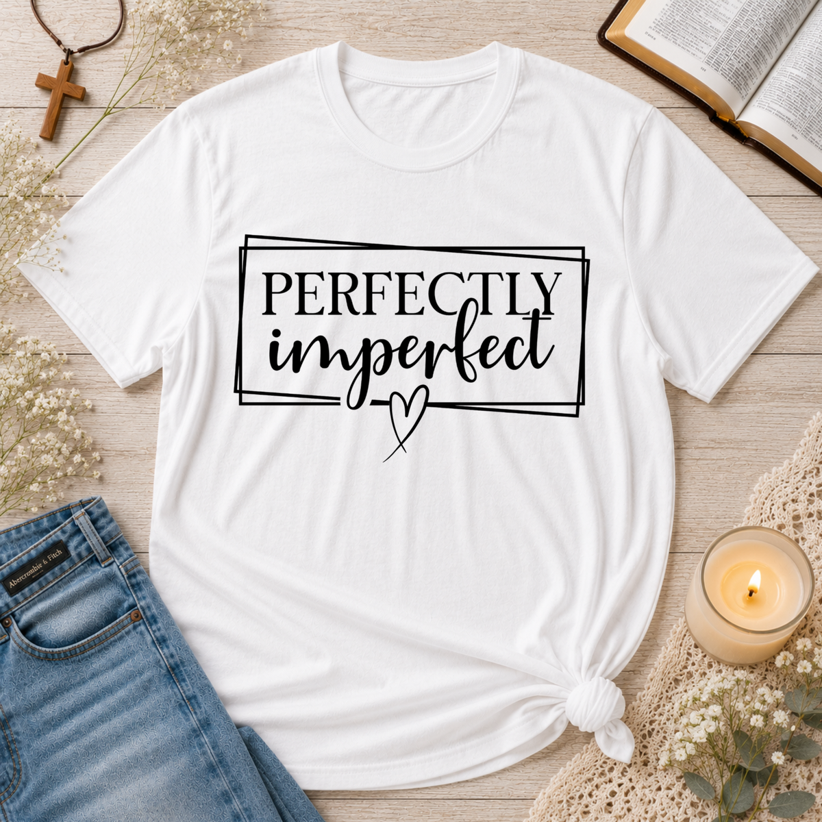 Perfectly Imperfect Christian T-Shirt | Faith, Grace & Jesus Tee Breaking Bread Designs