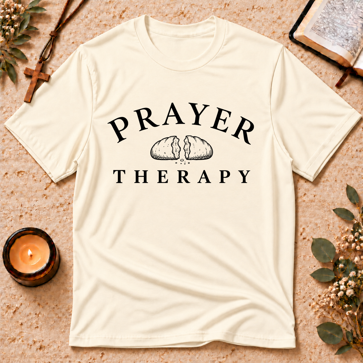 Prayer Therapy Christian T-Shirt Breaking Bread Designs