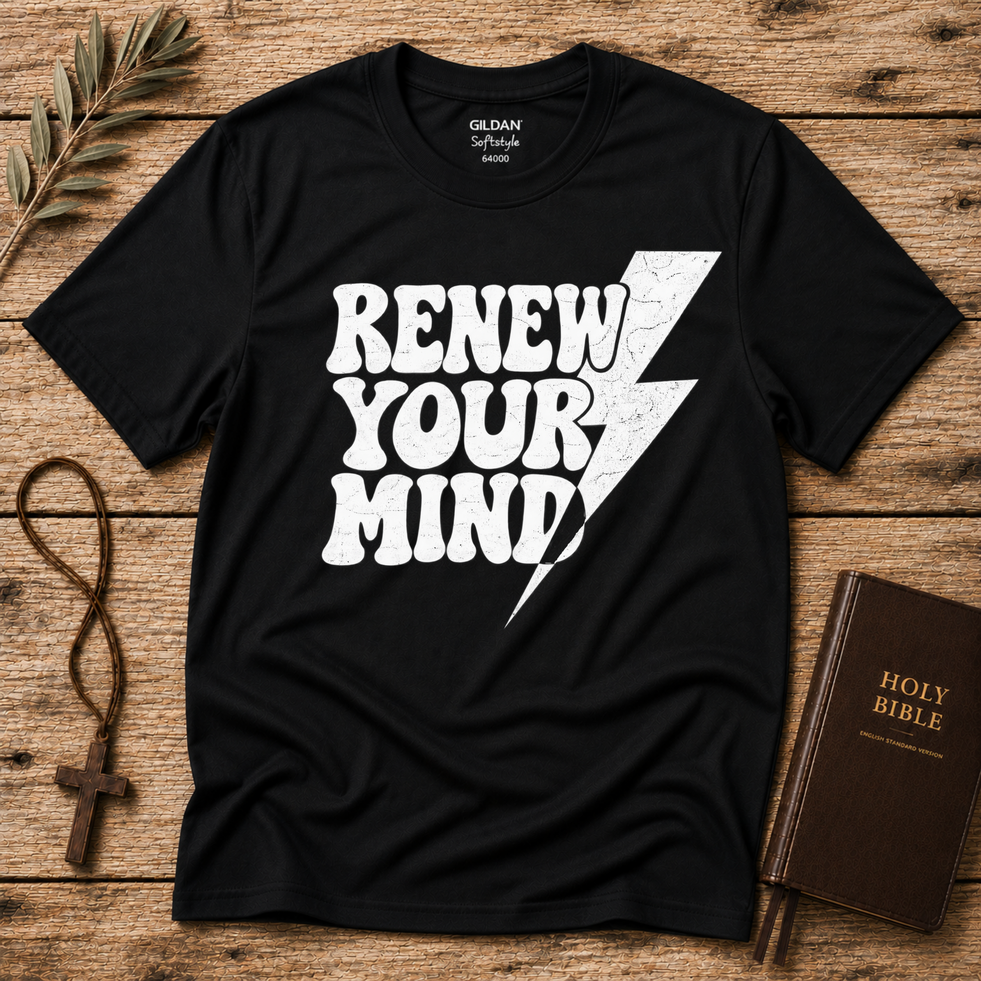 Renew Your Mind Christian T-Shirt – Romans 12:2 Breaking Bread Designs