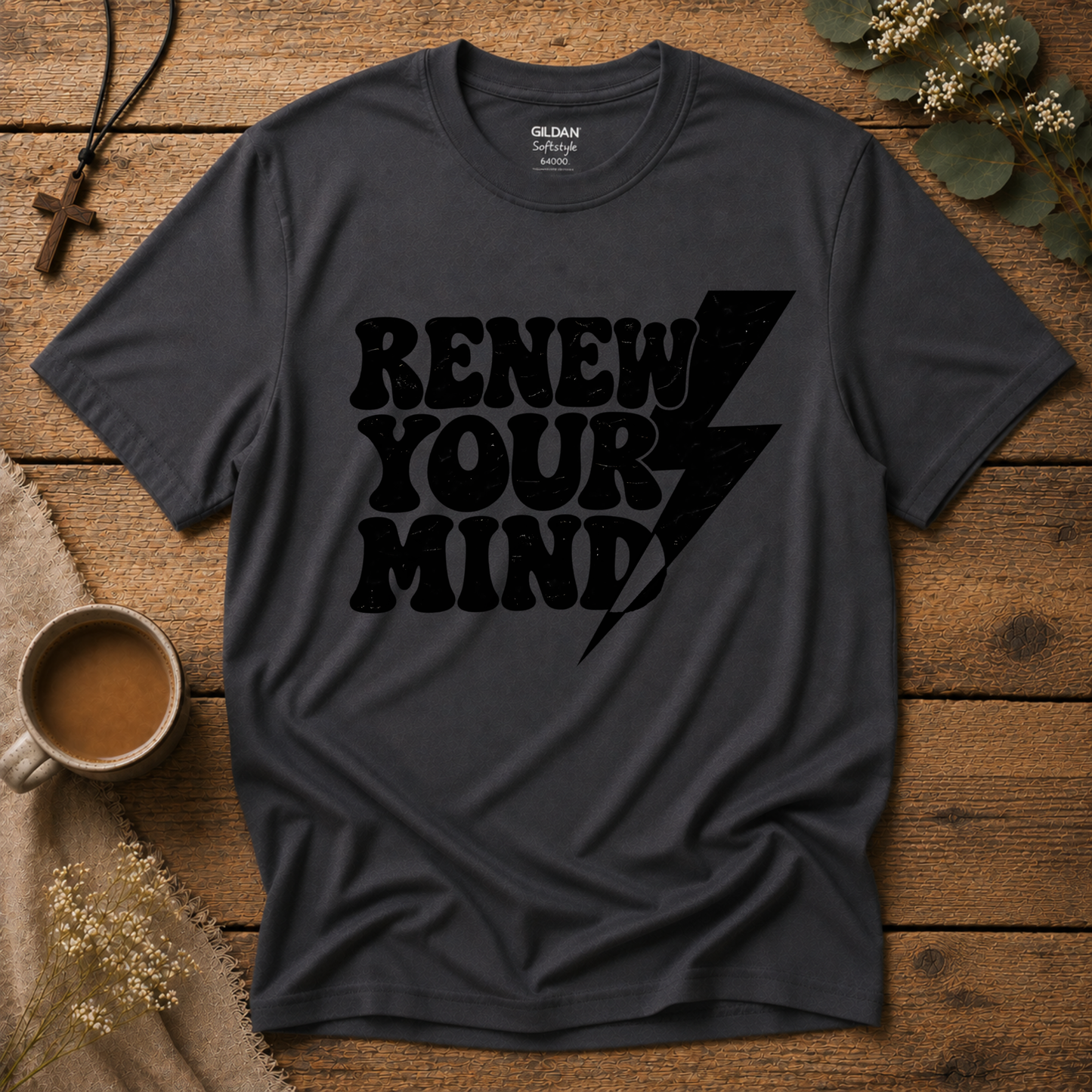 Renew Your Mind Christian T-Shirt – Romans 12:2 Breaking Bread Designs