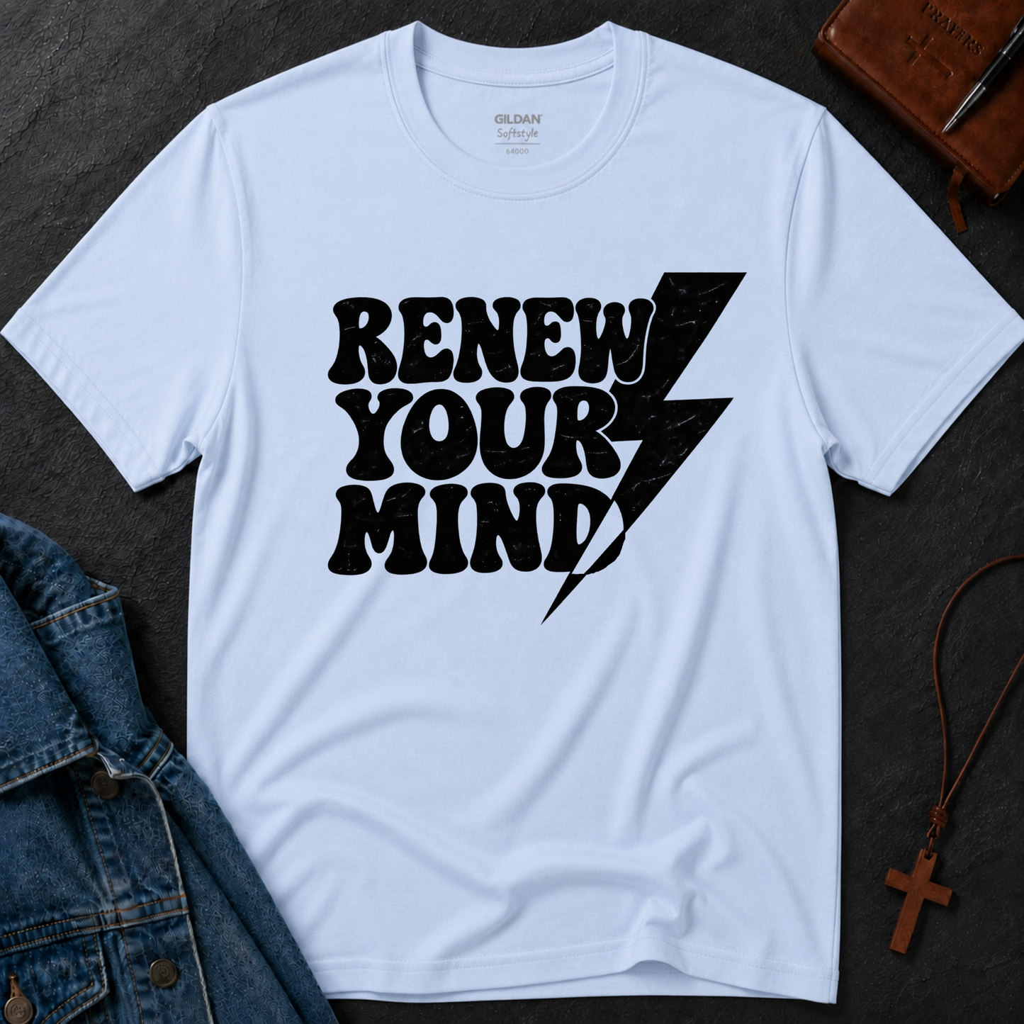 Renew Your Mind Christian T-Shirt – Romans 12:2 Breaking Bread Designs