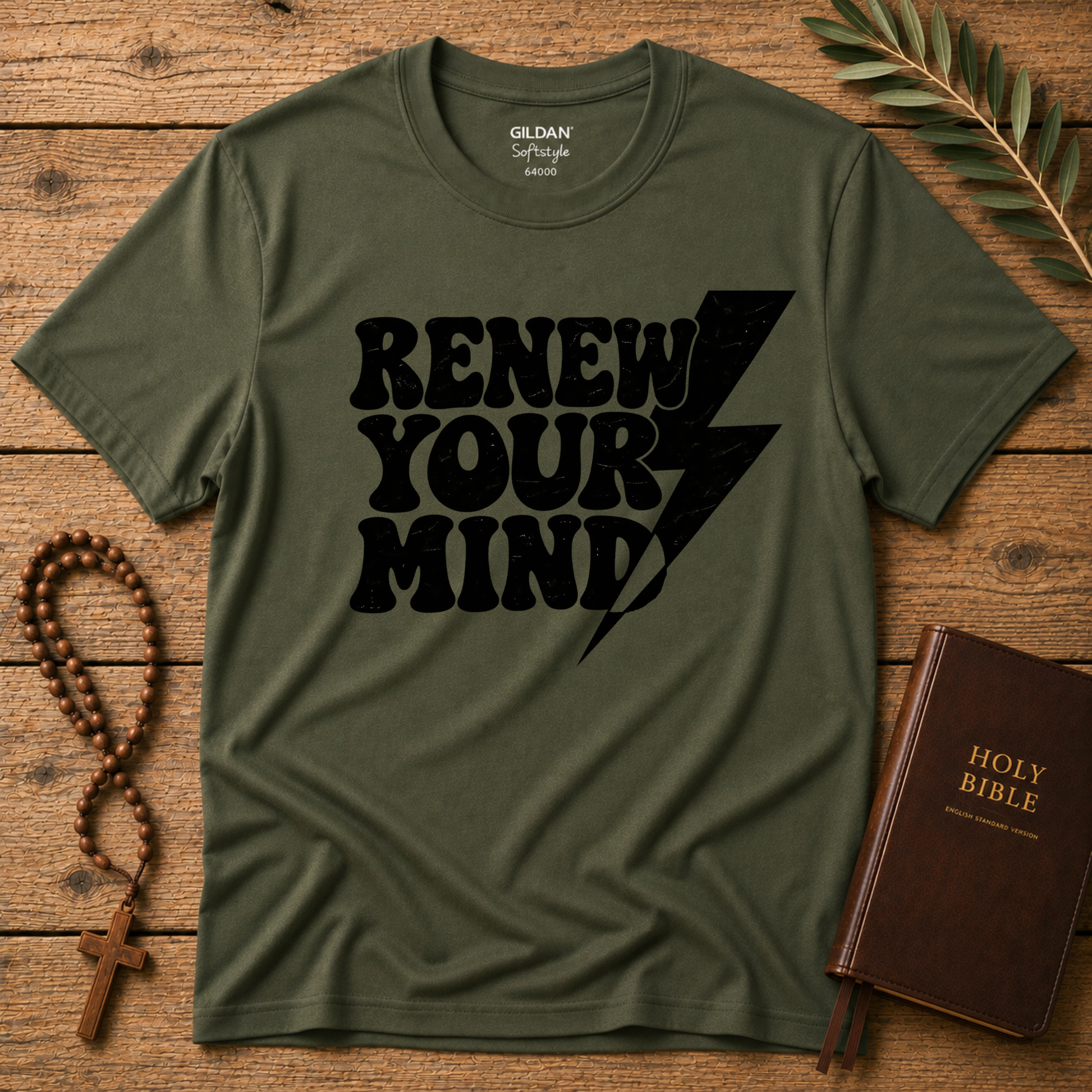 Renew Your Mind Christian T-Shirt – Romans 12:2 Breaking Bread Designs