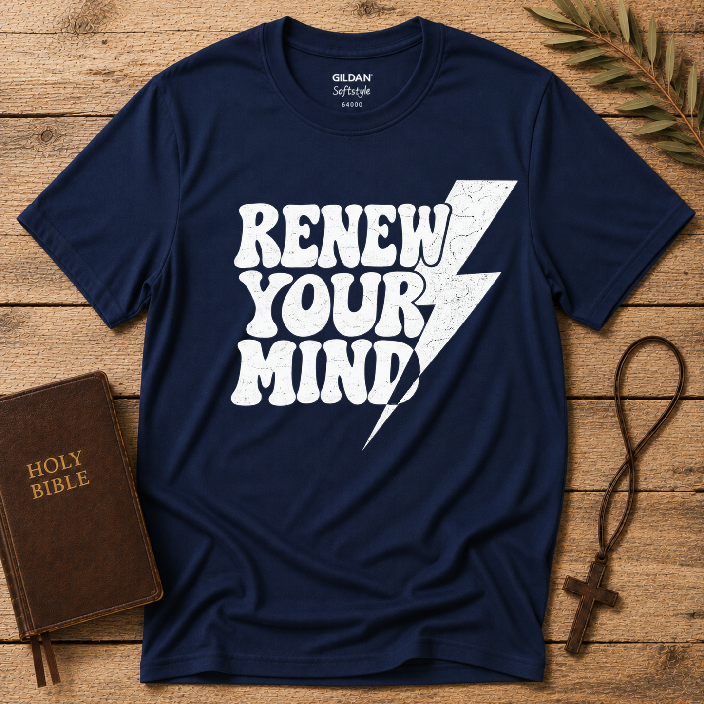 Renew Your Mind Christian T-Shirt – Romans 12:2 Breaking Bread Designs