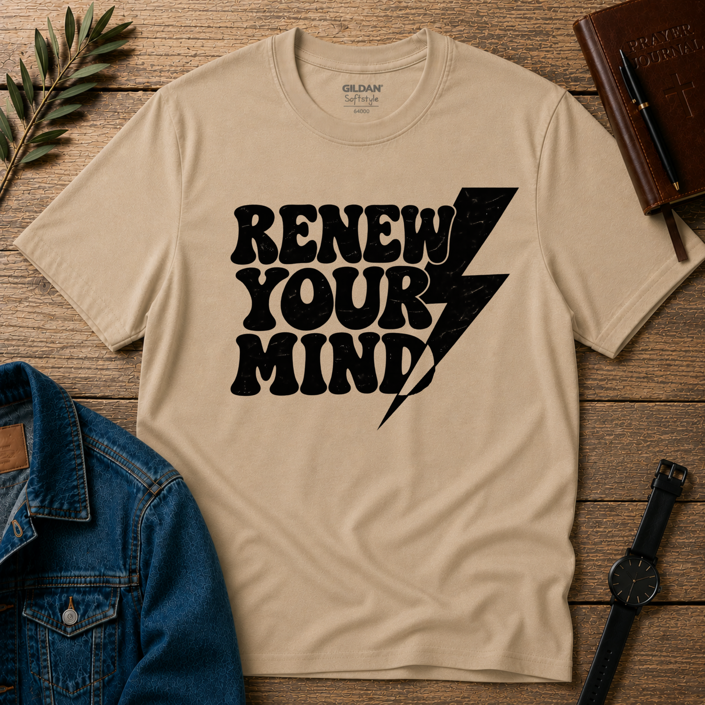 Renew Your Mind Christian T-Shirt – Romans 12:2 Breaking Bread Designs