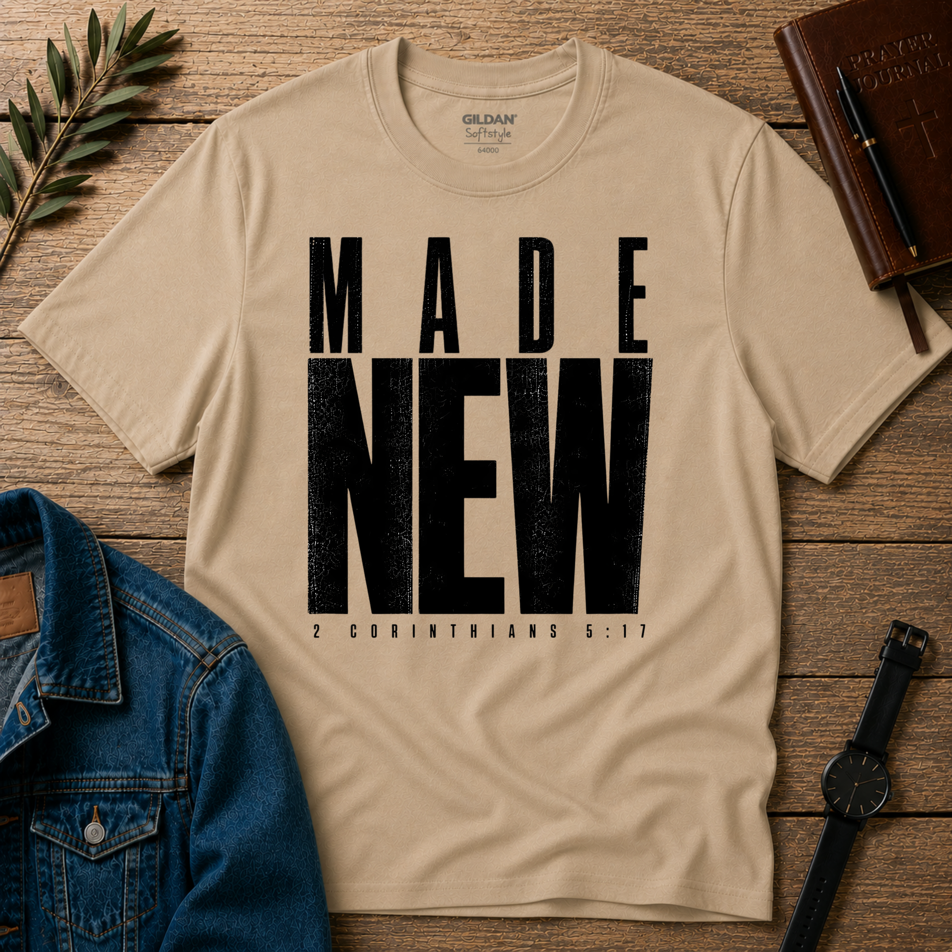 Made New Christian T-Shirt | 2 Corinthians 5:17 Scripture Tee Breaking Bread Designs