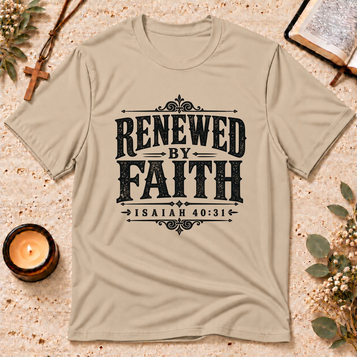 Renewed by Faith Christian Isaiah T-Shirt Breaking Bread Designs