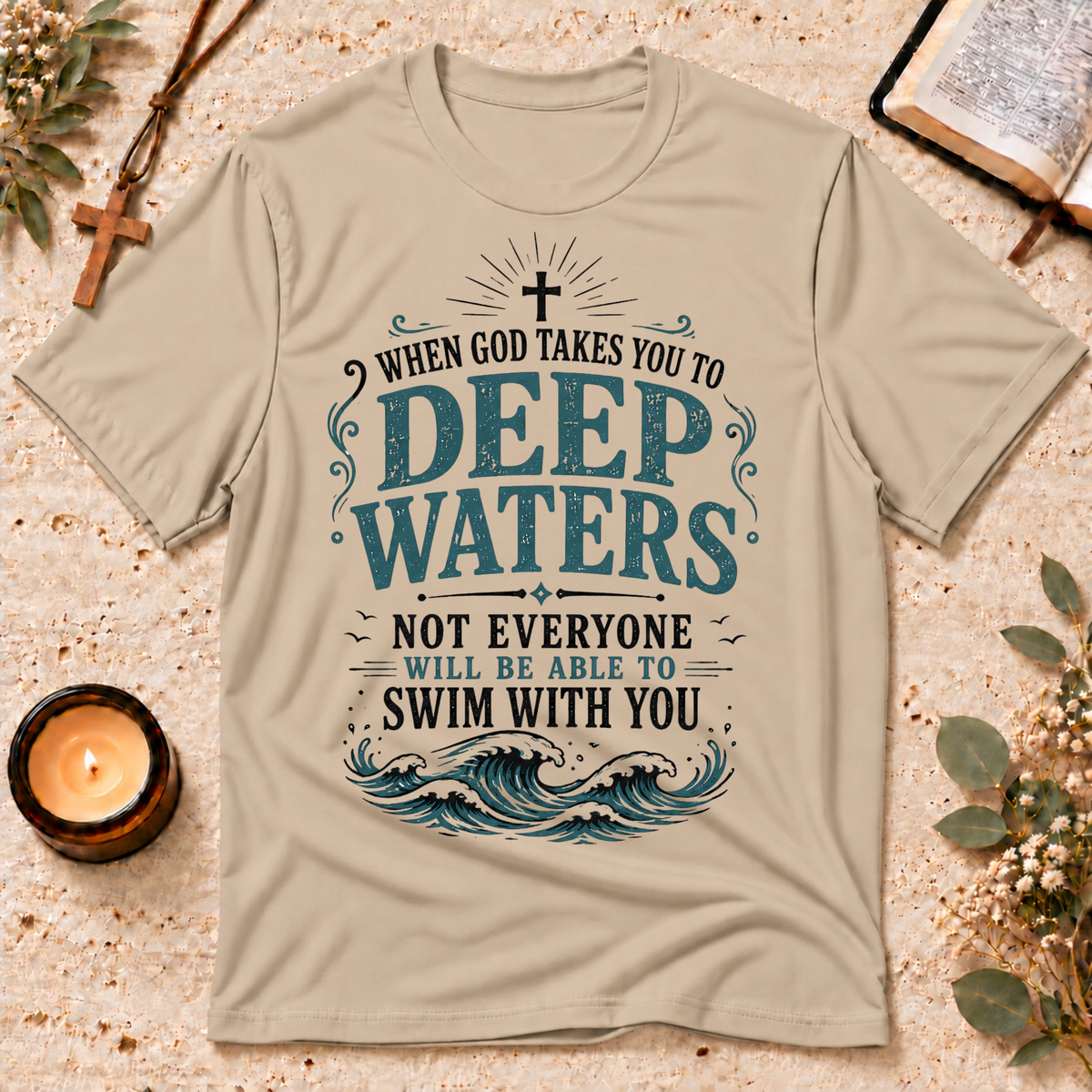 Deep Waters Christian T-Shirt Breaking Bread Designs
