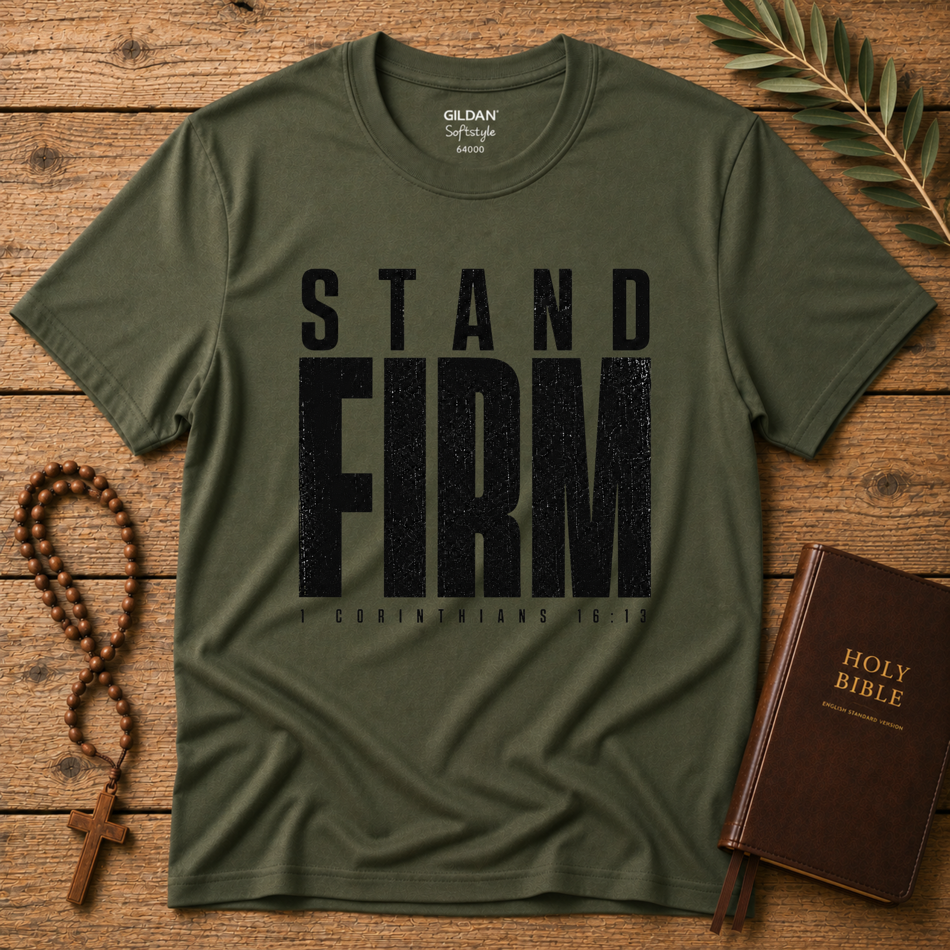 Stand Firm Christian T-Shirt | 1 Corinthians 16:13 Shirt Breaking Bread Designs