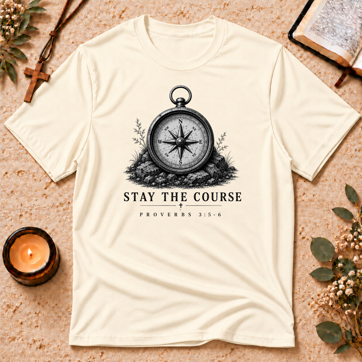 Stay the Course Proverbs Christian T-Shirt Breaking Bread Designs
