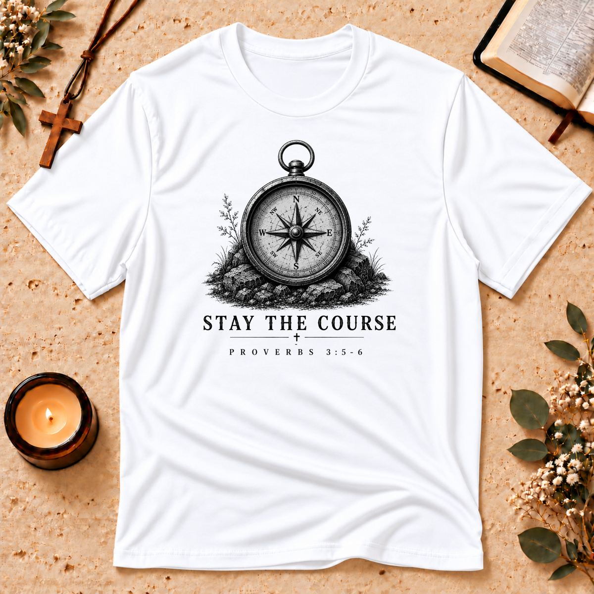 Stay the Course Proverbs Christian T-Shirt Breaking Bread Designs