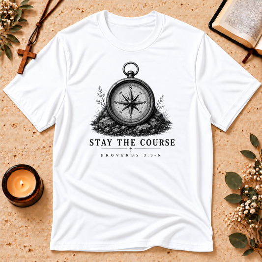 Stay the Course Proverbs Christian T-Shirt Breaking Bread Designs