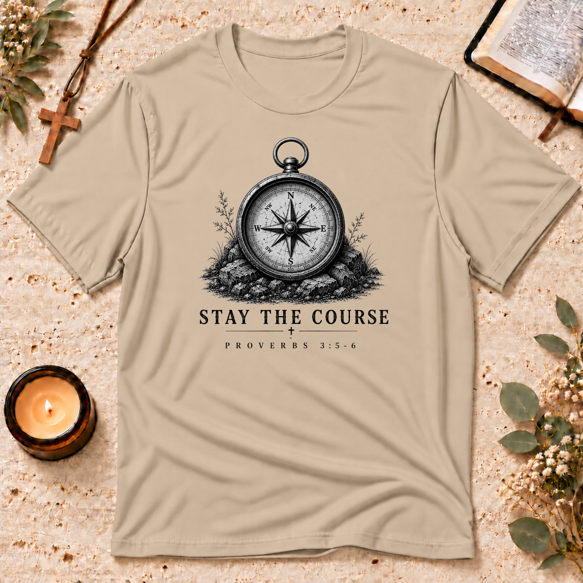 Stay the Course Proverbs Christian T-Shirt Breaking Bread Designs