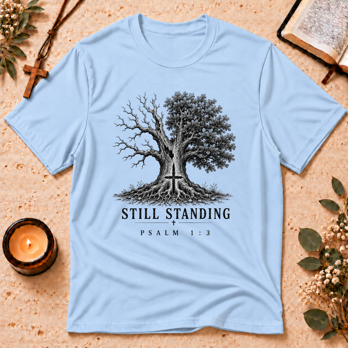 Psalm 1:3 Tree of Life Faith T-Shirt Breaking Bread Designs