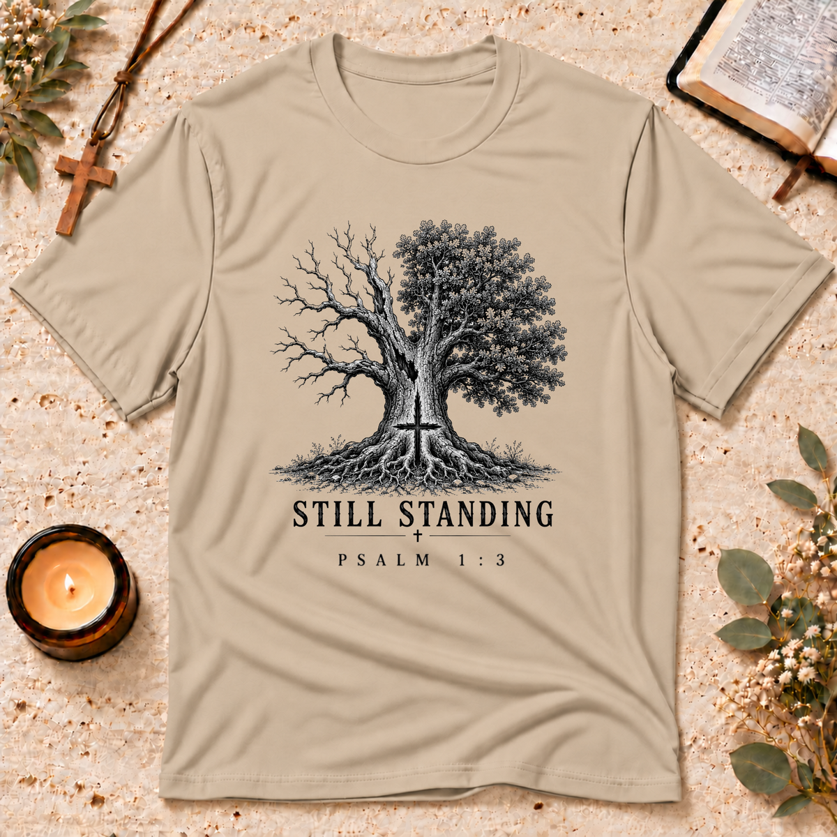 Psalm 1:3 Tree of Life Faith T-Shirt Breaking Bread Designs