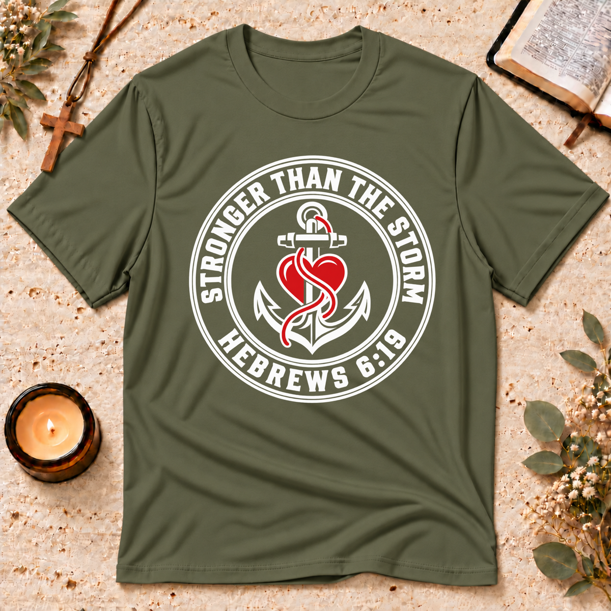 Stronger Than the Storm Christian T-Shirt Breaking Bread Designs