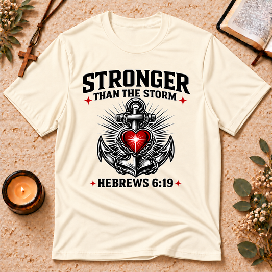 Stronger Than The Storm Christian T-Shirt Breaking Bread Designs