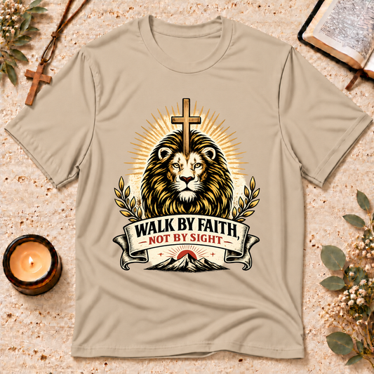 Walk By Faith Not By Sight Christian T-Shirt Breaking Bread Designs