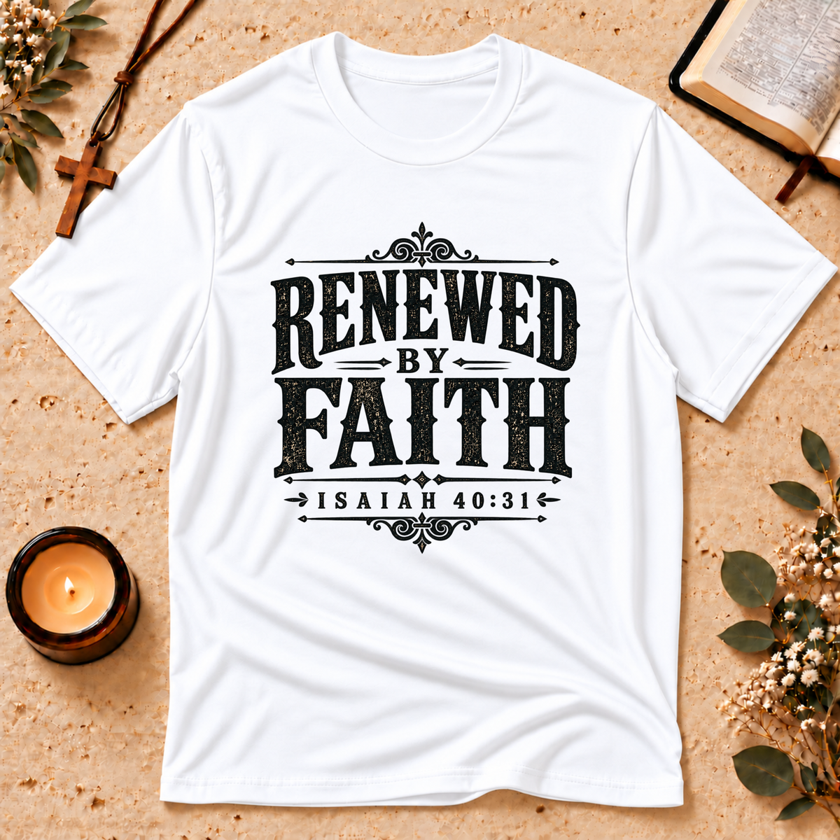 Renewed by Faith Christian Isaiah T-Shirt Breaking Bread Designs